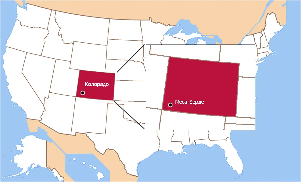 Меса-Верде на карте США