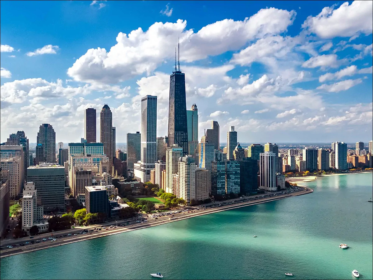 Чикаго с озера Мичиган