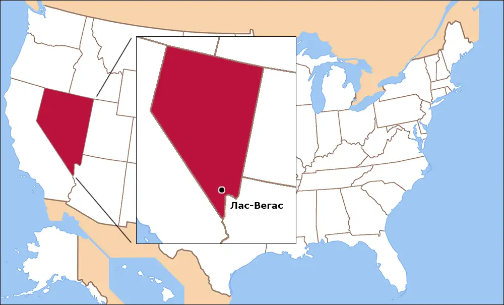Лас-Вегас на карте США