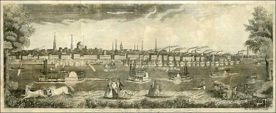 Вид на Сент-Луис в 1848 году