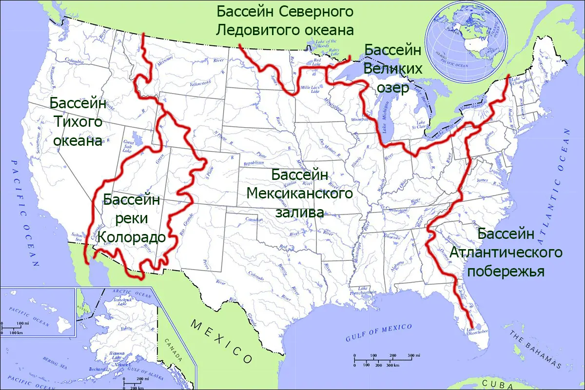 Речные бассейны США