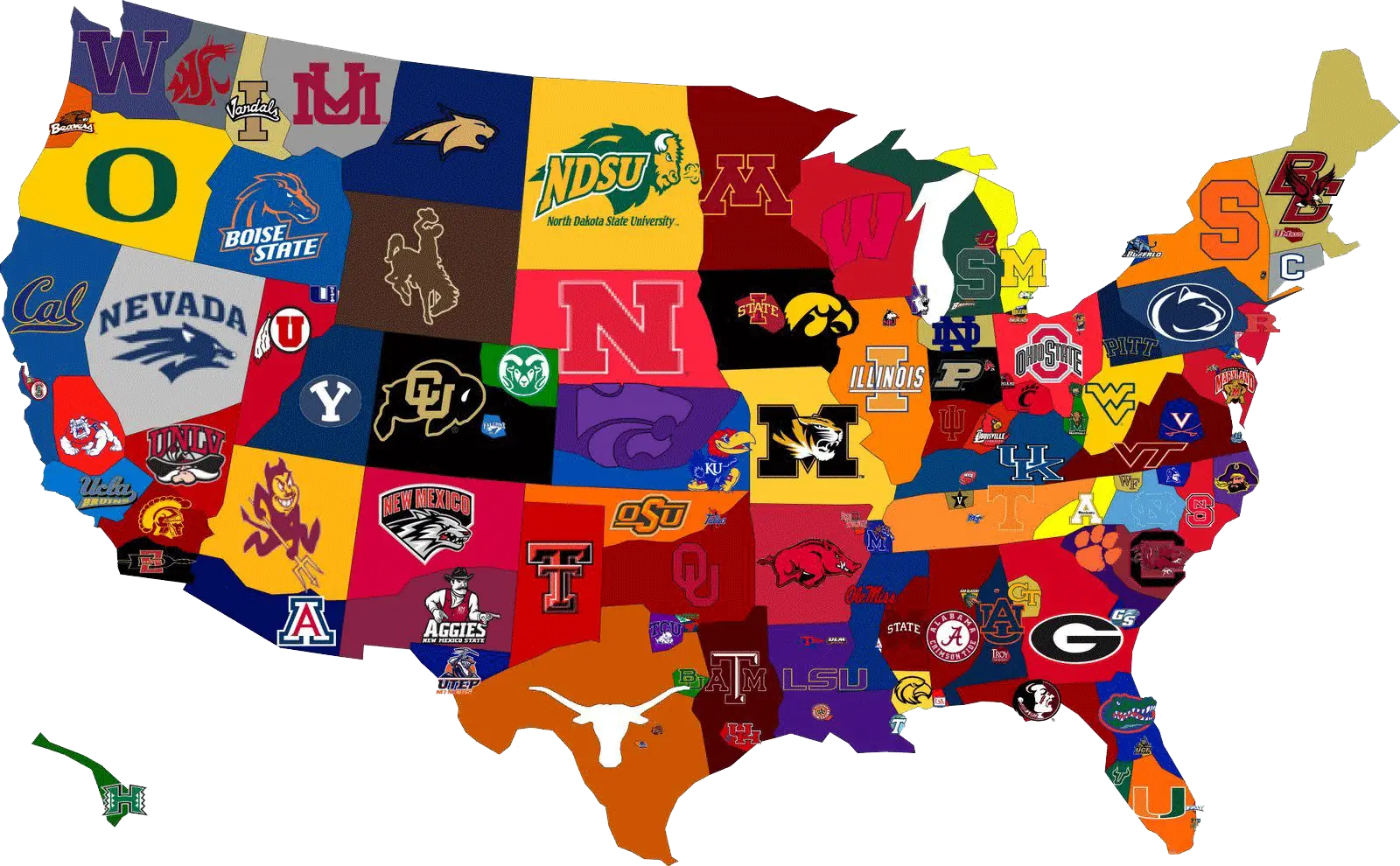 Футбольная карта NCAA