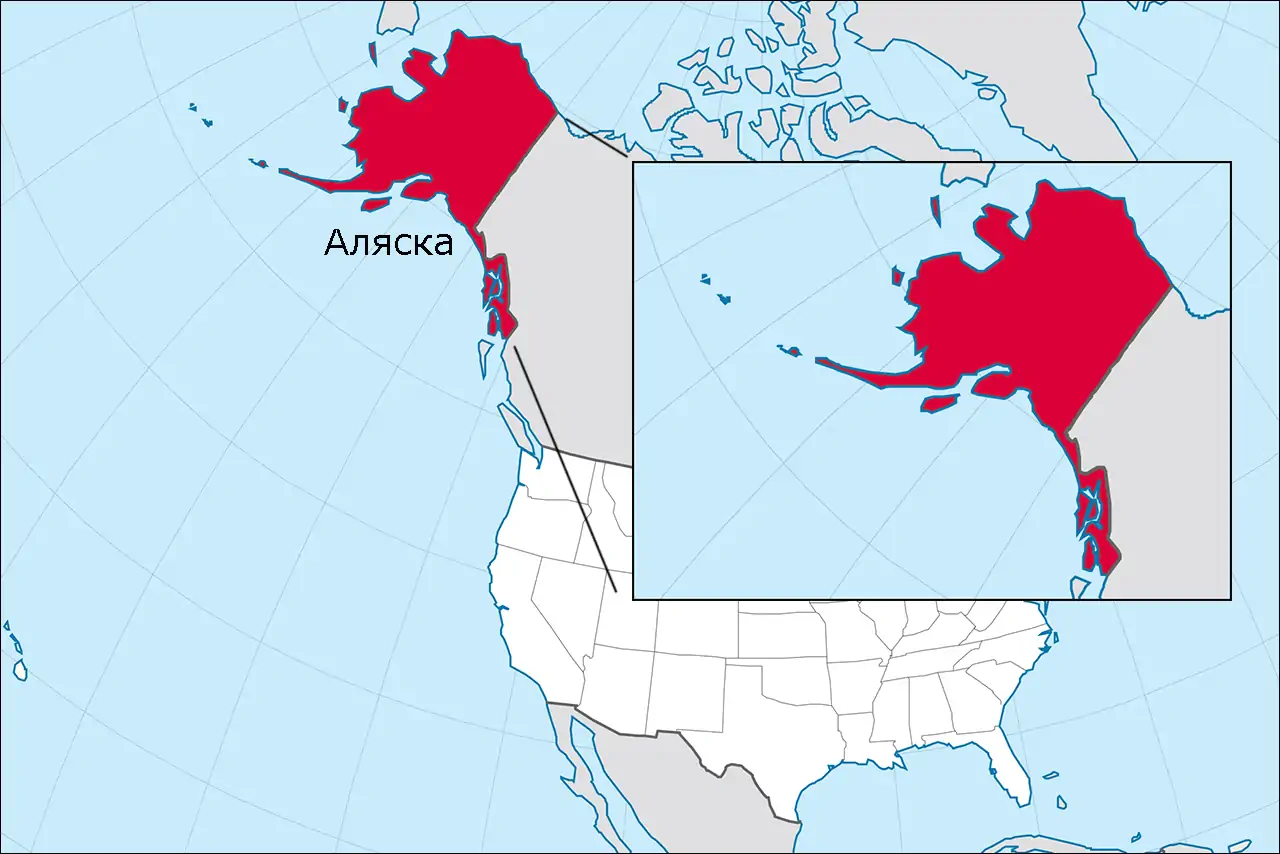 Штат Аляска на карте США