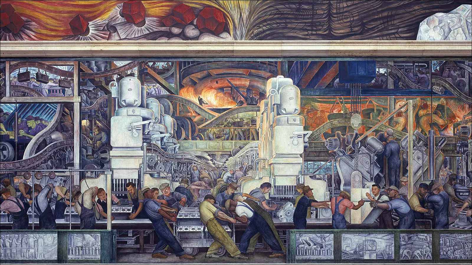 Фреска Диего Риверы Промышленность Детройта